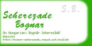seherezade bognar business card